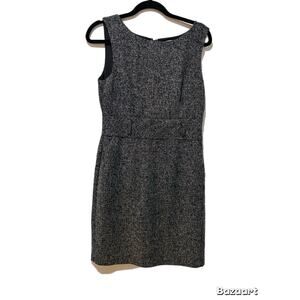 Banana Republic Tweed Sheath Dress Womens 8 Gray Polyester Blend Career